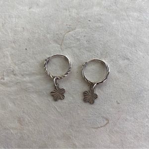 Diamond cut 925 sterling silver hoops - SOLD